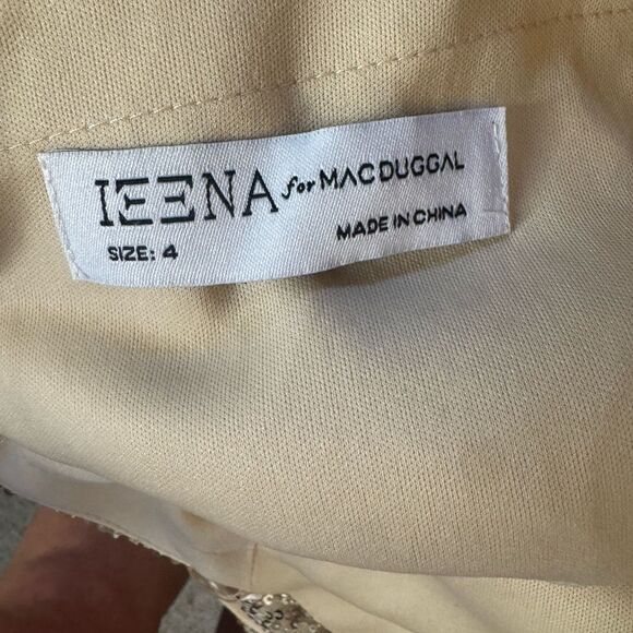 NWT IEENA For Mac Duggal Sequined Cowel Neck Faux Wrap Dress Size 4 style 11287 - Picture 10 of 10